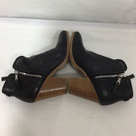 rag & bone Margot Western Boots Perforated Leather Black Size 36 1/2 - Picture 4 of 14